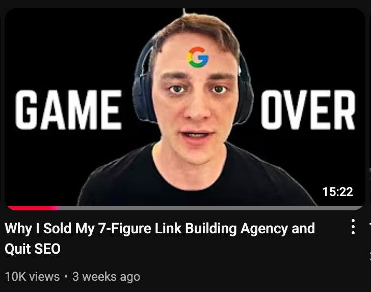 Listen to my SEO story on YouTube.